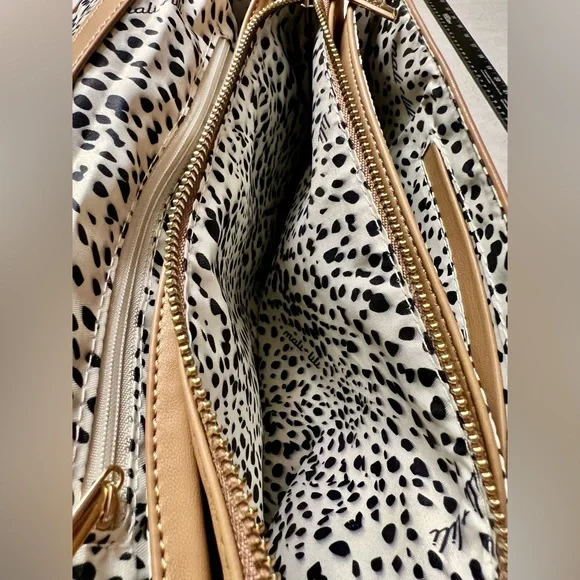 Mali + Lili Tan Crossbody Bag with Orange Strap - Picture 9 of 13